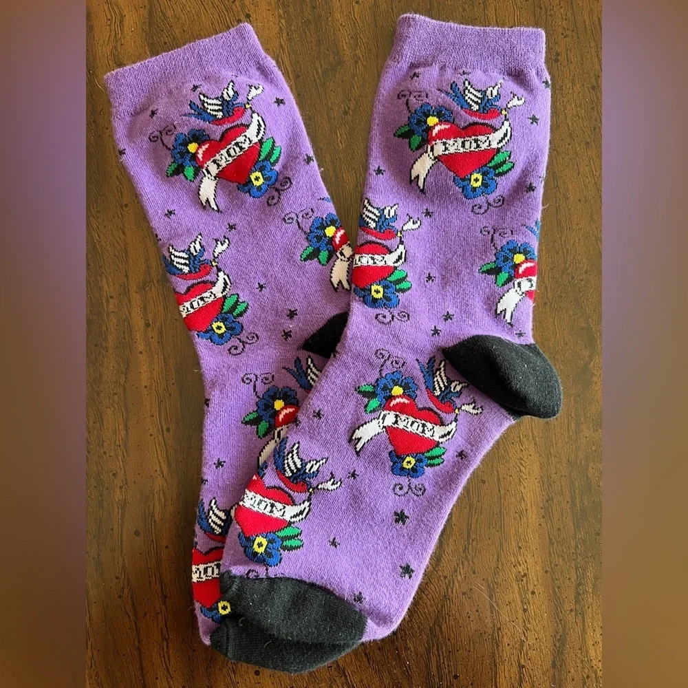 Women’s Misc Colorful Mixed Pattern Ankle Socks Purple, Teal, Tan, White NEW!!